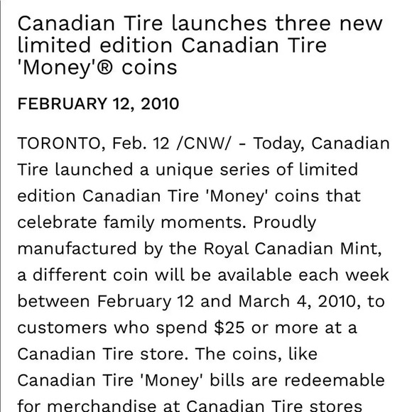 Canadian  Tire Limited Edition anniversary coin 🪙 - Picture 3 of 5